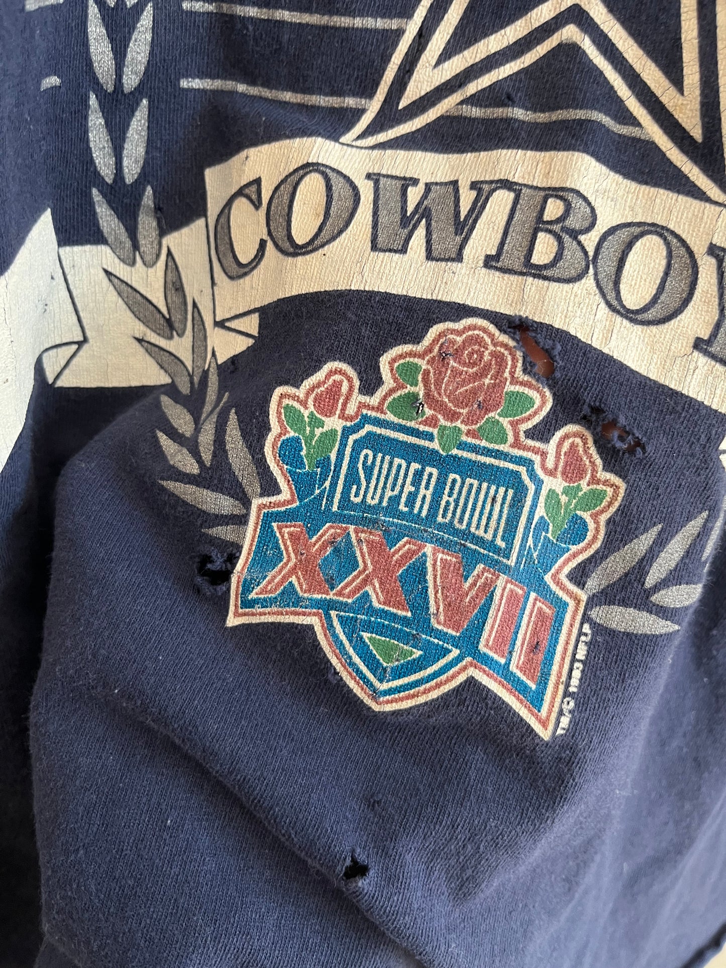 1993 Dallas Cowboys Super Bowl XXVII Cropped Tee (L)