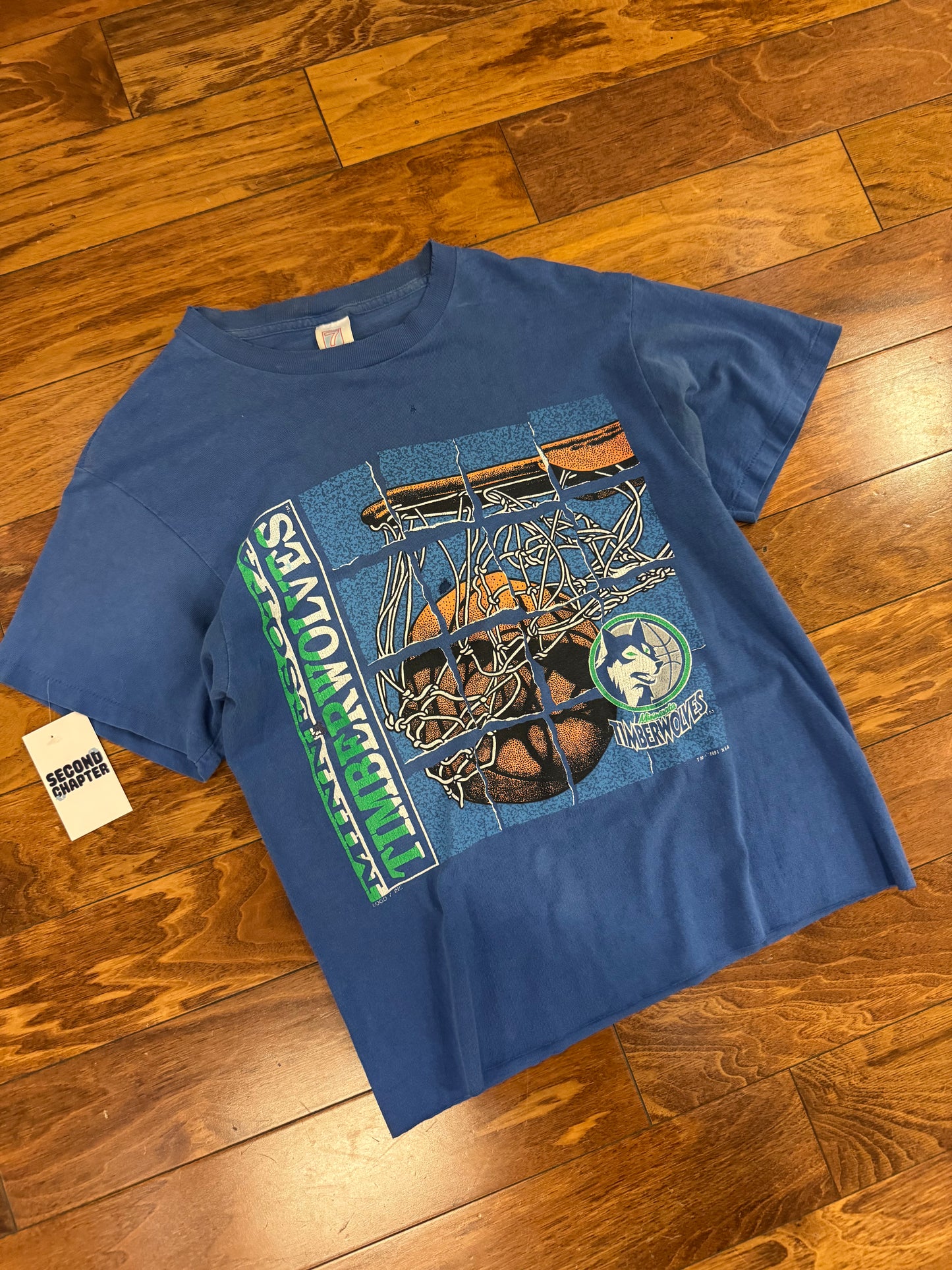 1991 Minnesota Timberwolves Distressed Tee (M)
