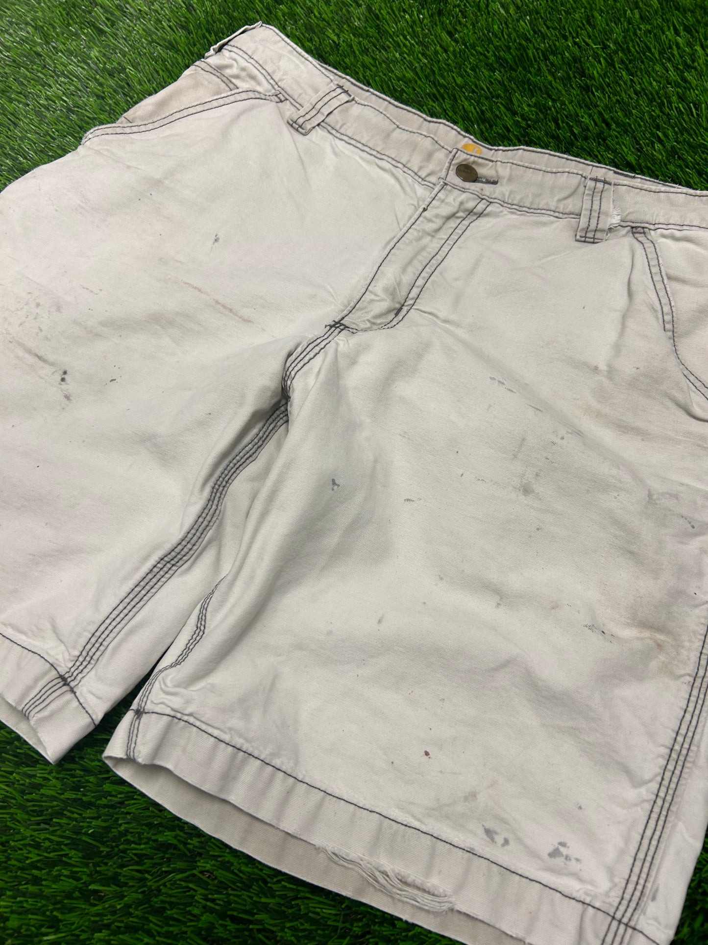 00s Carhartt White Paint Workwear Shorts (34)