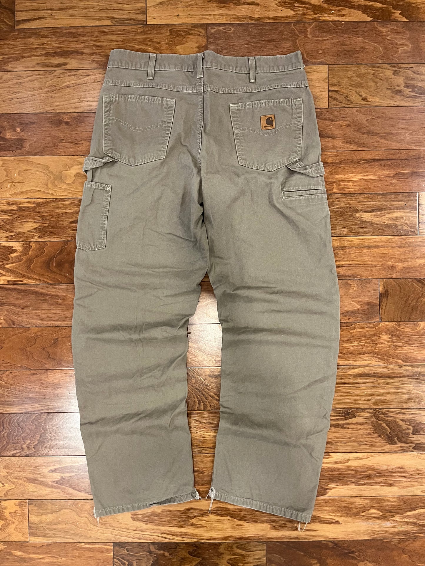2007 Carhartt Mushroom Faded Workwear Pants (37 x 33)