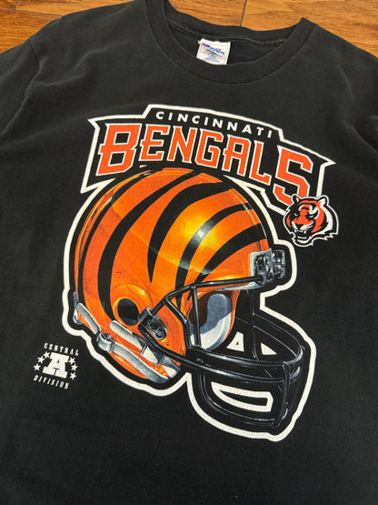 90s Cincinnati Bengals AFC Pro Player NFL Helmet Tee (L)