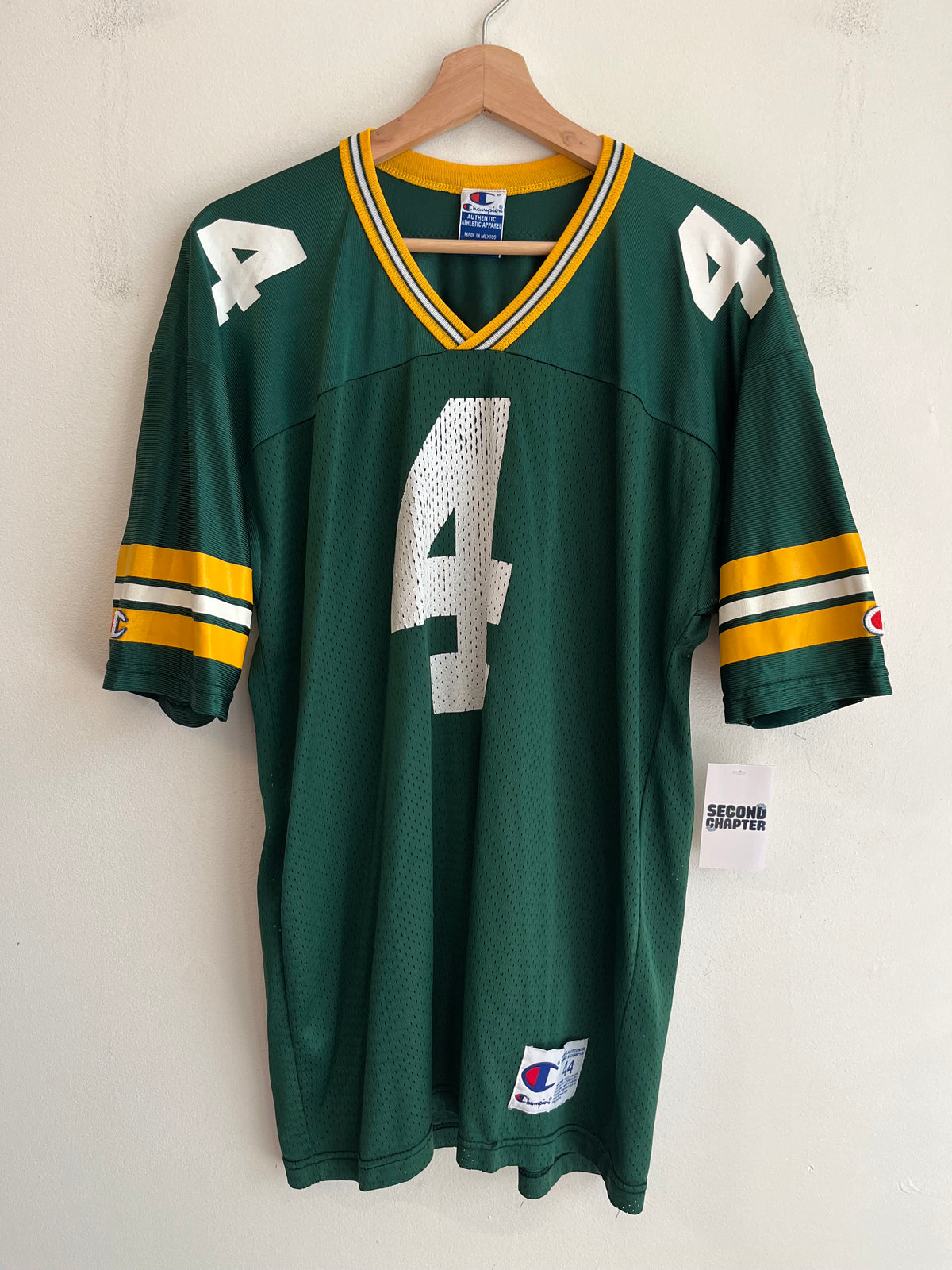 90s Green Bay Packers Brett Favre Cracked Reebok Jersey (M)