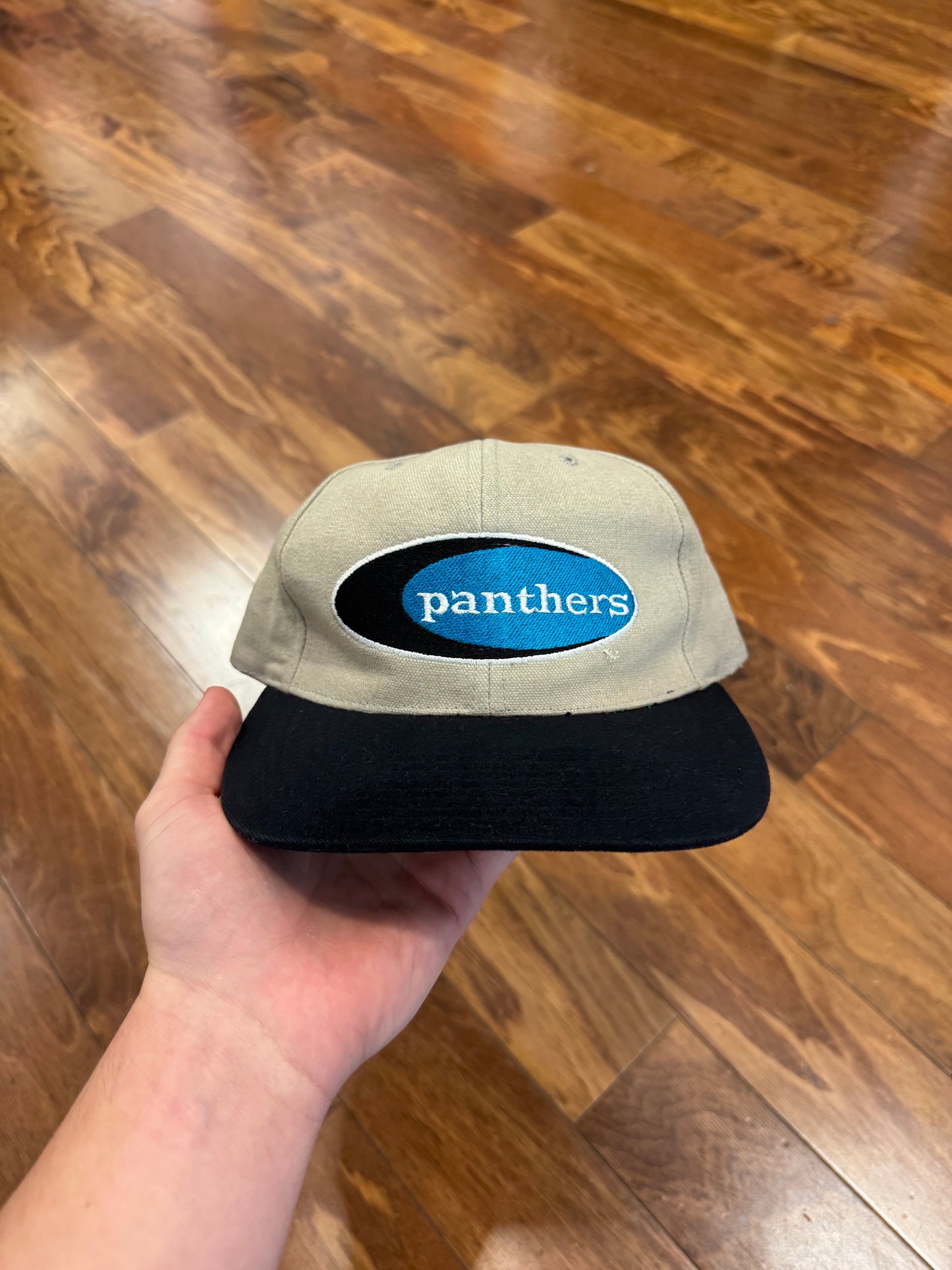 90s Carolina Panthers Tan Two Toned Spell Out Hat (OS)