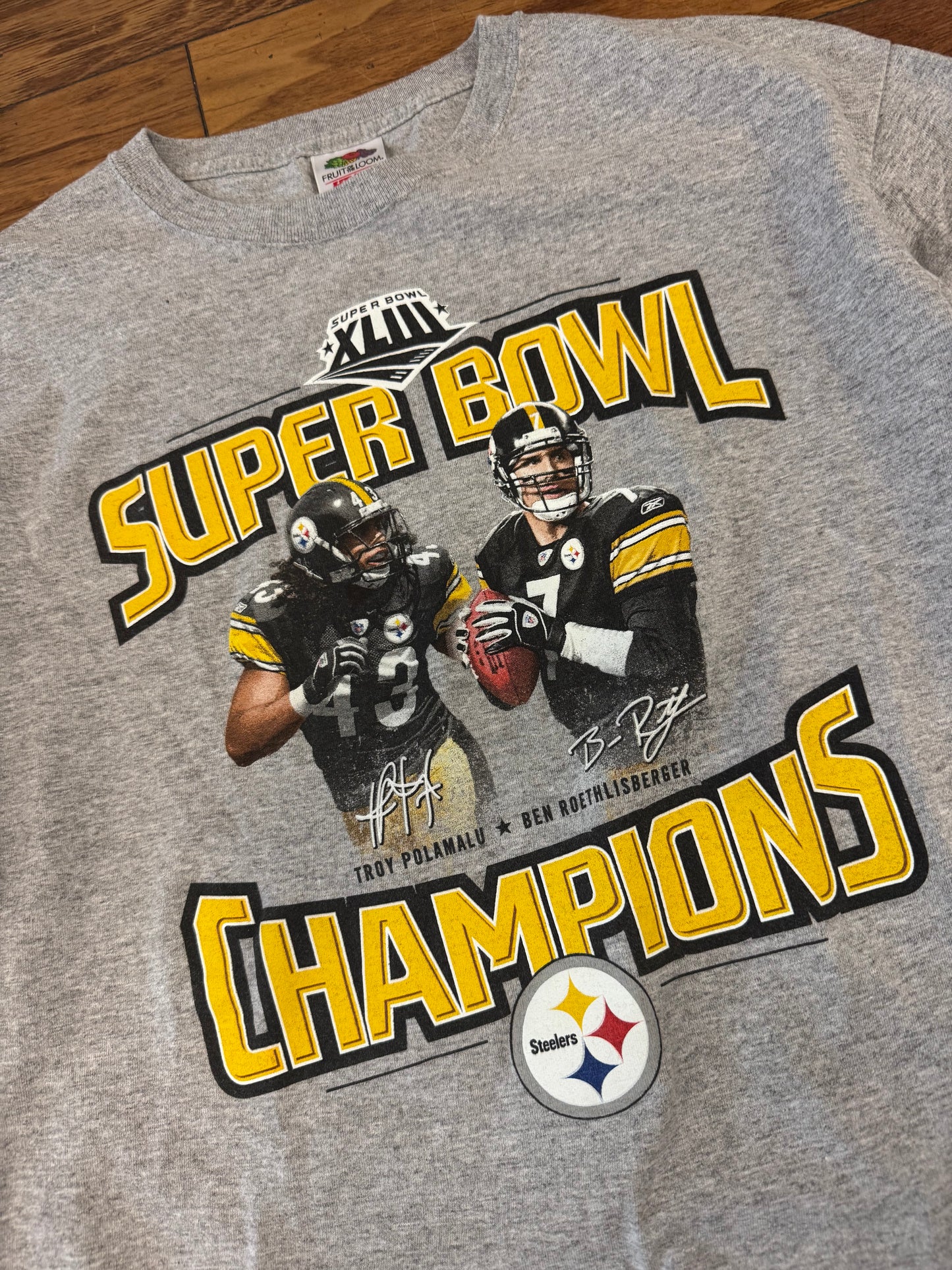 2009 Pittsburgh Steelers Polamalu & Big Ben Tee (L)