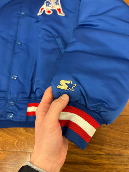 80s New England Patriots Old Logo Vintage Starter Satin Jacket (L)