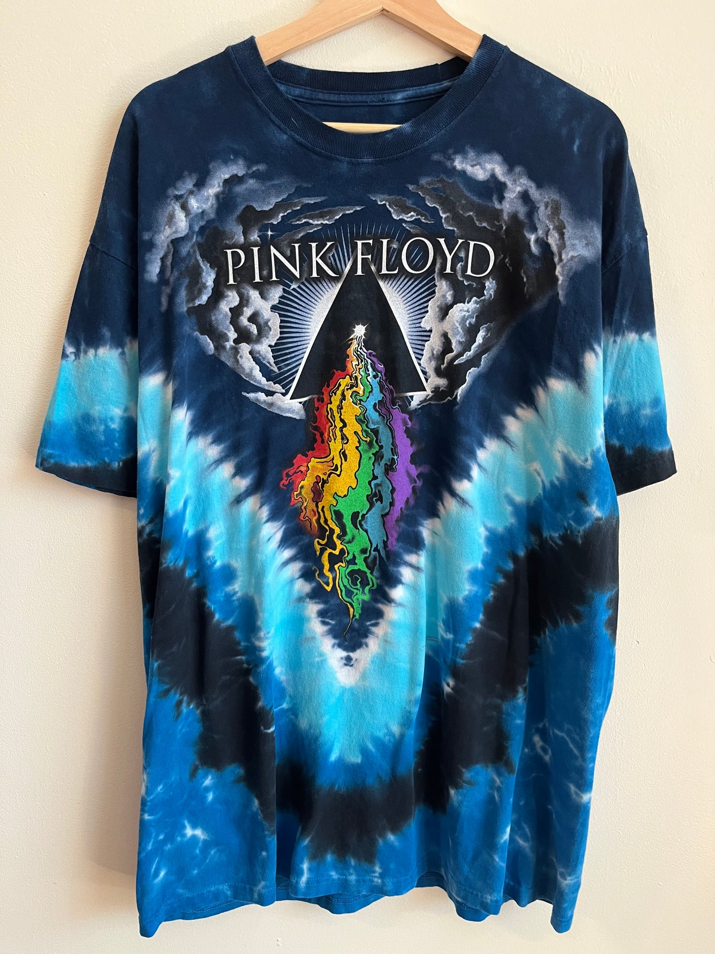 2014 Pink Floyd Liquid Blue Tie Dye Music Tee (XXL)