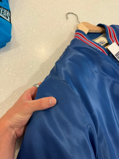 1990s New York Giants Big Spell Out Chalkline Satin Jacket (XL)