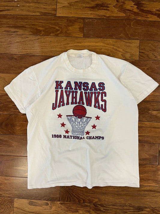 1988 Kansas Jayhawks National Champs Tee (XL)