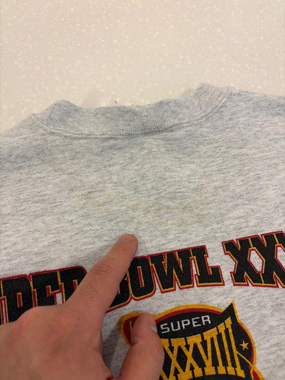 2004 Carolina Panthers vs New England Patriots Super Bowl Crewneck (L)