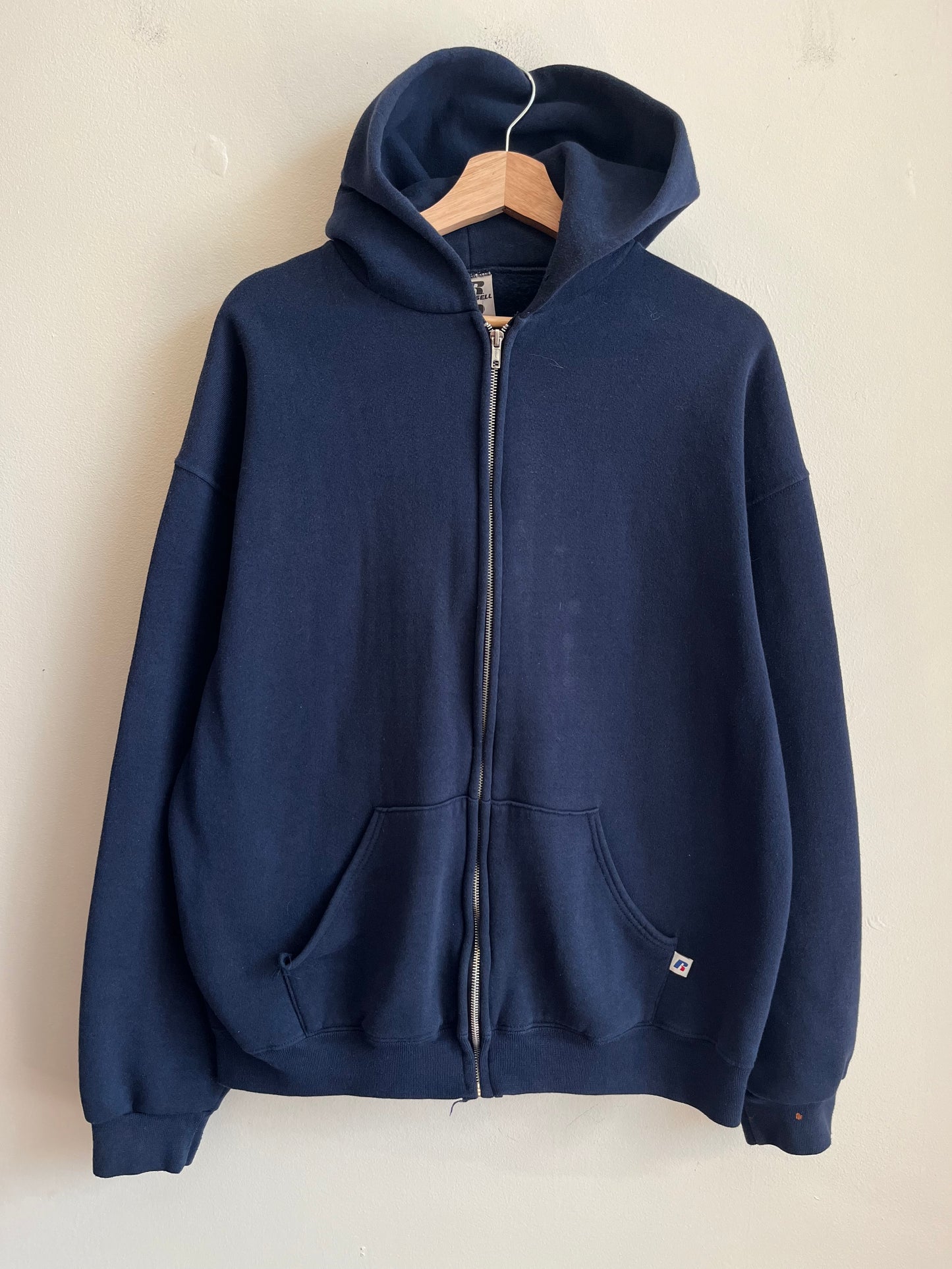 00s Russell Full Zip Y2K Navy Hoodie (L)