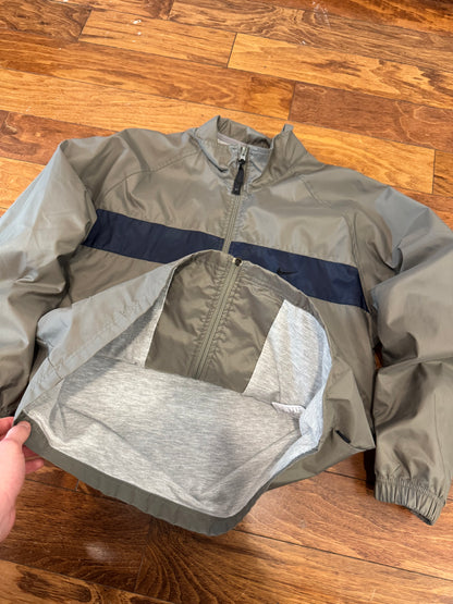 00s Nike Grey Striped Essential Windbreaker (S)
