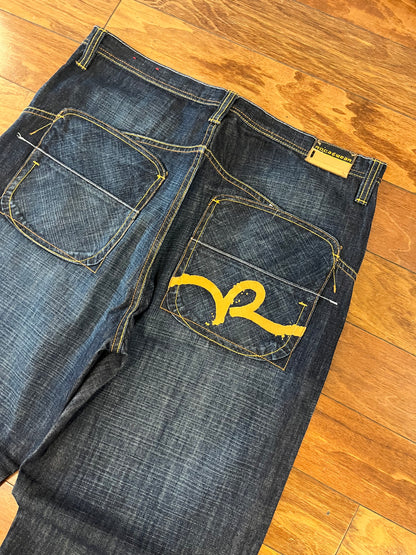 00s Rocawear Dark Wash Baggy Jeans (38 x 34)