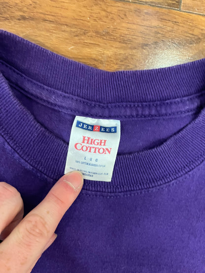 00s Clemson Tigers Spell Out Purple Tee (L)