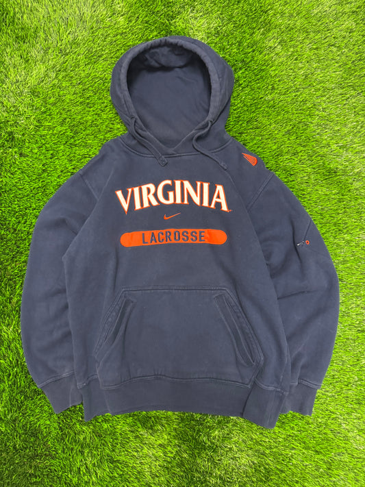 00s University Of Virginia Cavaliers Lacrosse Nike Center Swoosh Hoodie (S)
