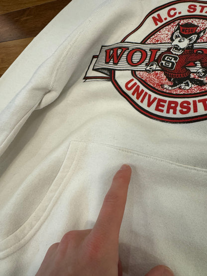 80s NC State Wolfpack Vintage Mascot Hoodie (L)