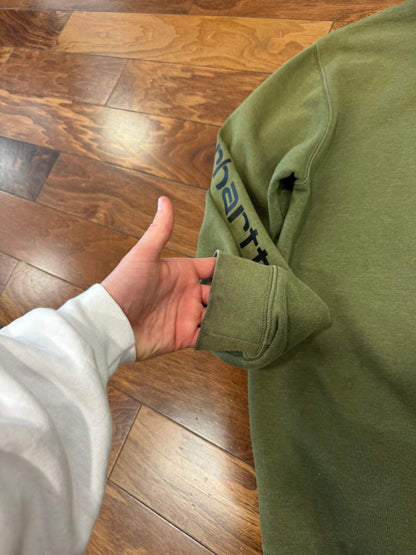 00s Carhartt Faded Green Essential Hoodie (L)