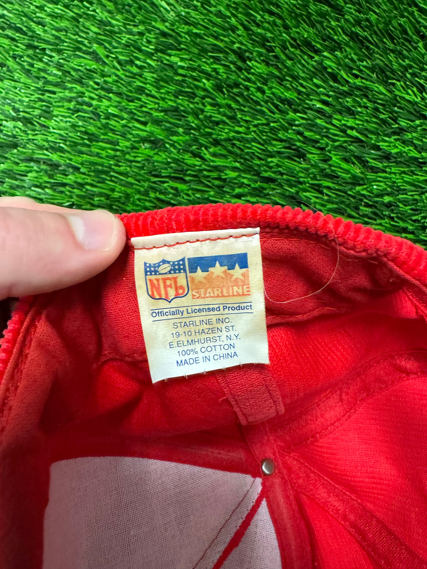 90s San Francisco 49ers Corduroy Red NFL Snapback Hat (OS)