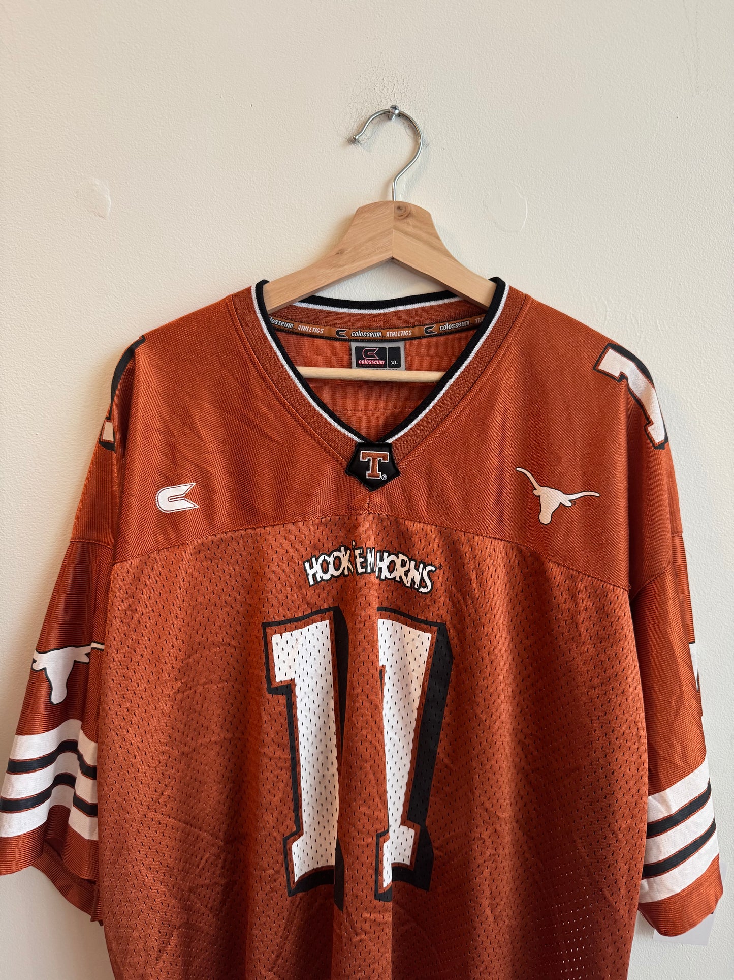 00s Texas "Hook Em Horns" Colosseum Football Cropped Jersey (XL)