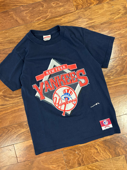 90s New York Yankees Nutmeg Tee (Youth L)