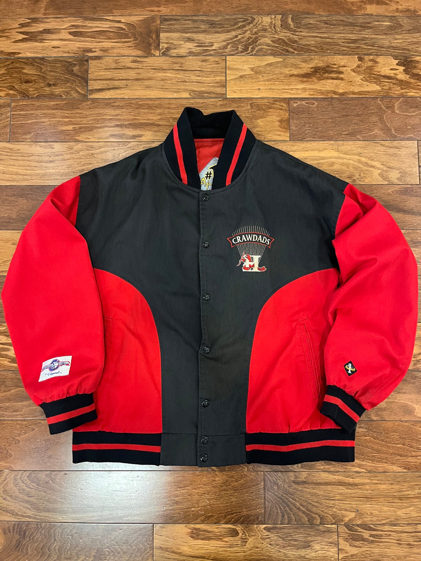 90s Hickory Crawdads Vintage MLB Letterman Jacket (XL)