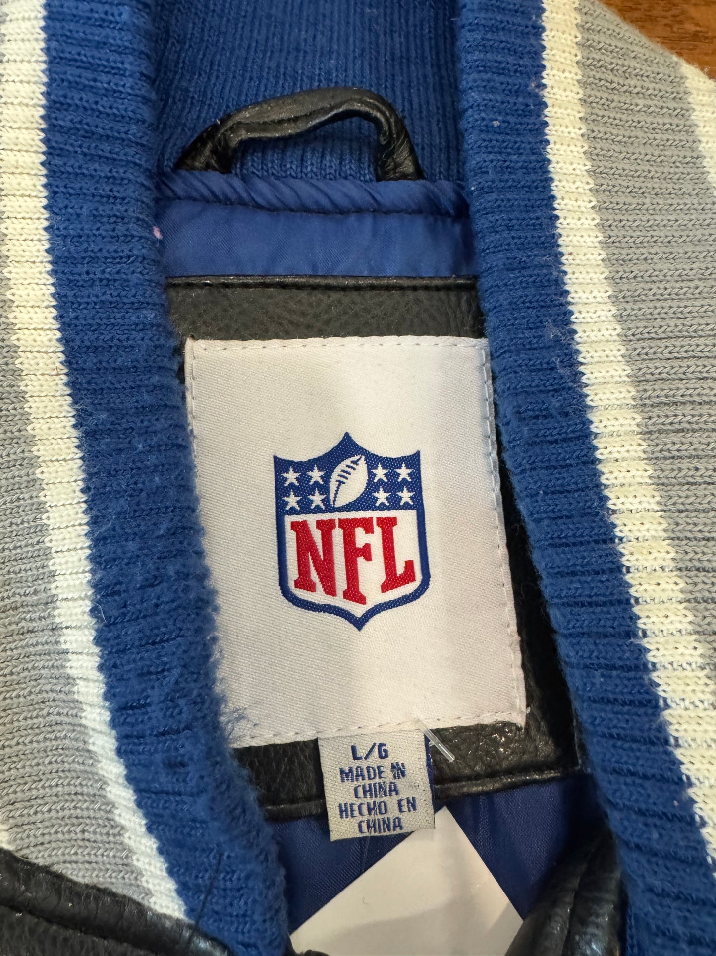00s Indianapolis Colts Embroidered Leather Jacket (L)