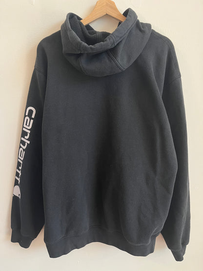 00s Carhartt Essential Black Spell Out Hoodie (L)