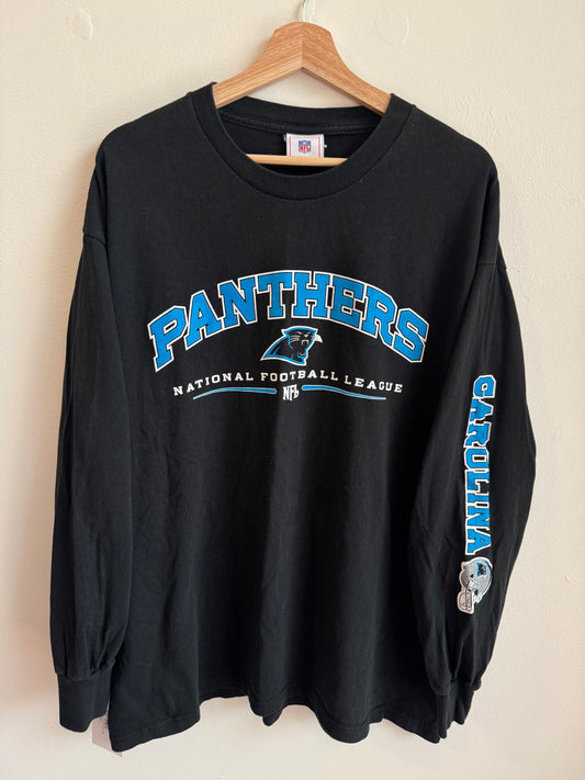 2007 Carolina Panthers Spell Out NFL Long-Sleeve Shirt (XL)