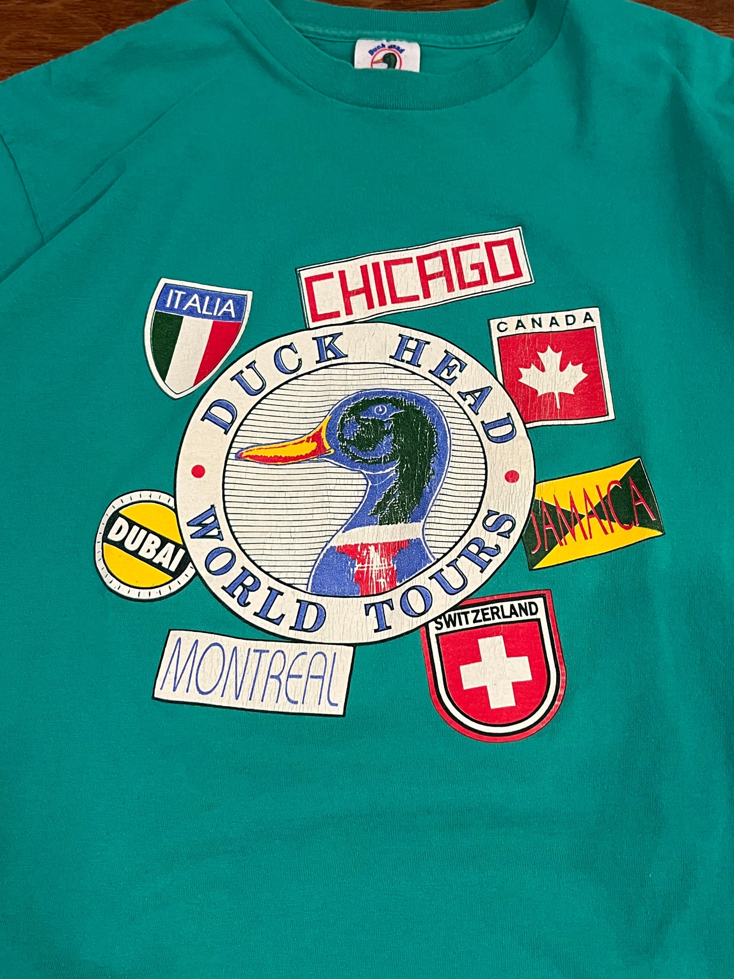 90s Duck Head World Tours Teal Vintage Tee