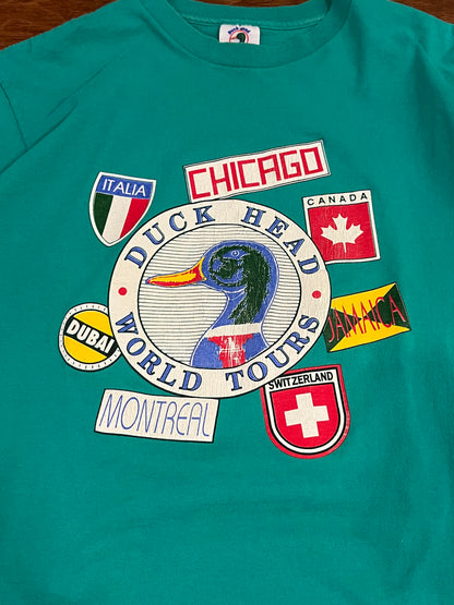 90s Duck Head World Tours Teal Vintage Tee