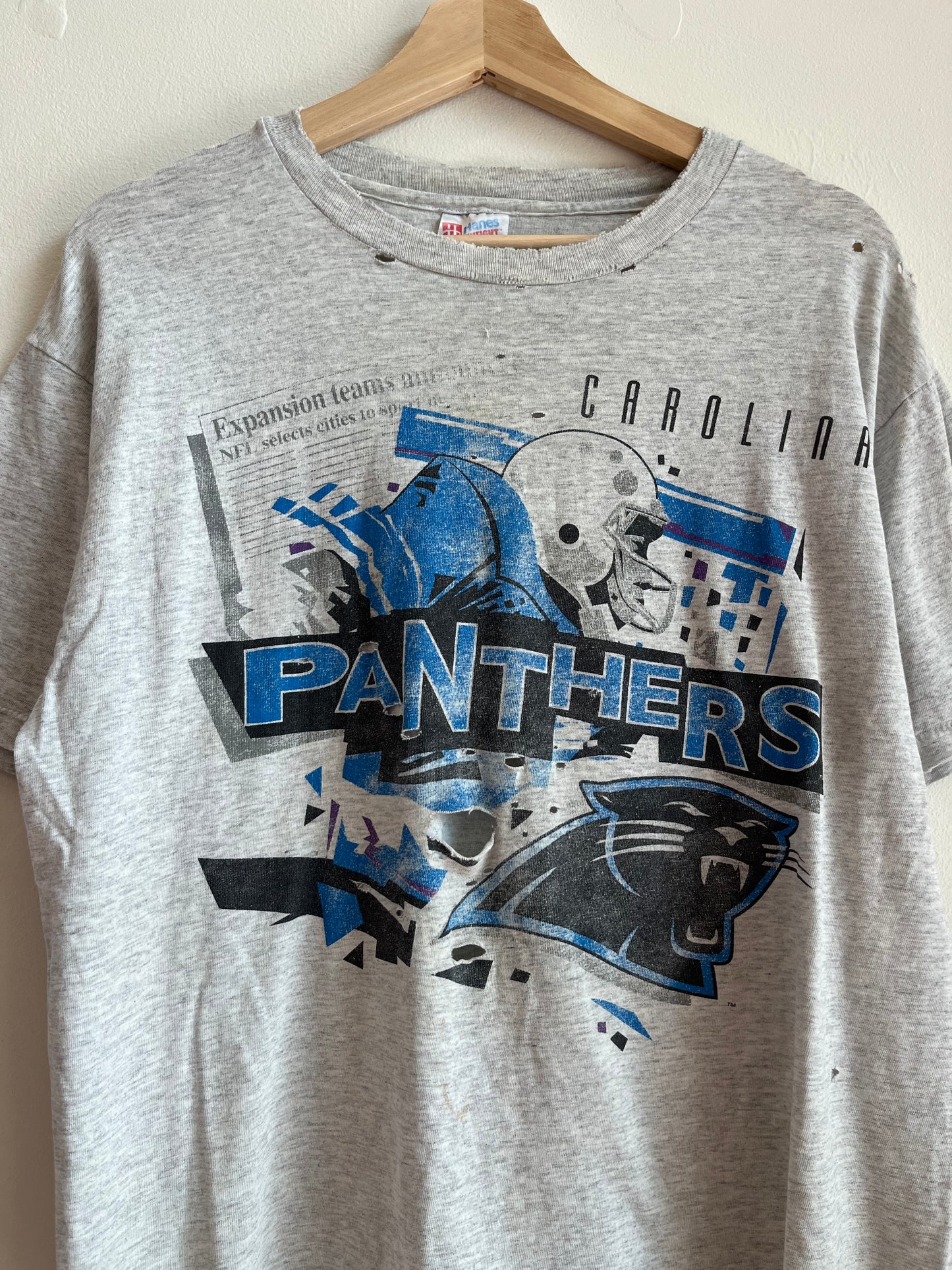 90s Carolina Panthers Thrashed Team Expansion Tee (L)