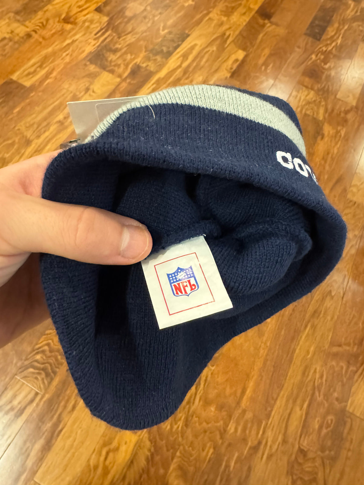 00s Dallas Cowboys Spell Out Striped Beanie (OS)