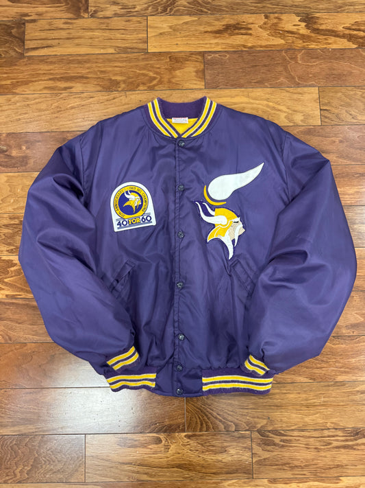 1989 Minnesota Vikings 20th Anniversary Vintage Birdie Satin Jacket (L)