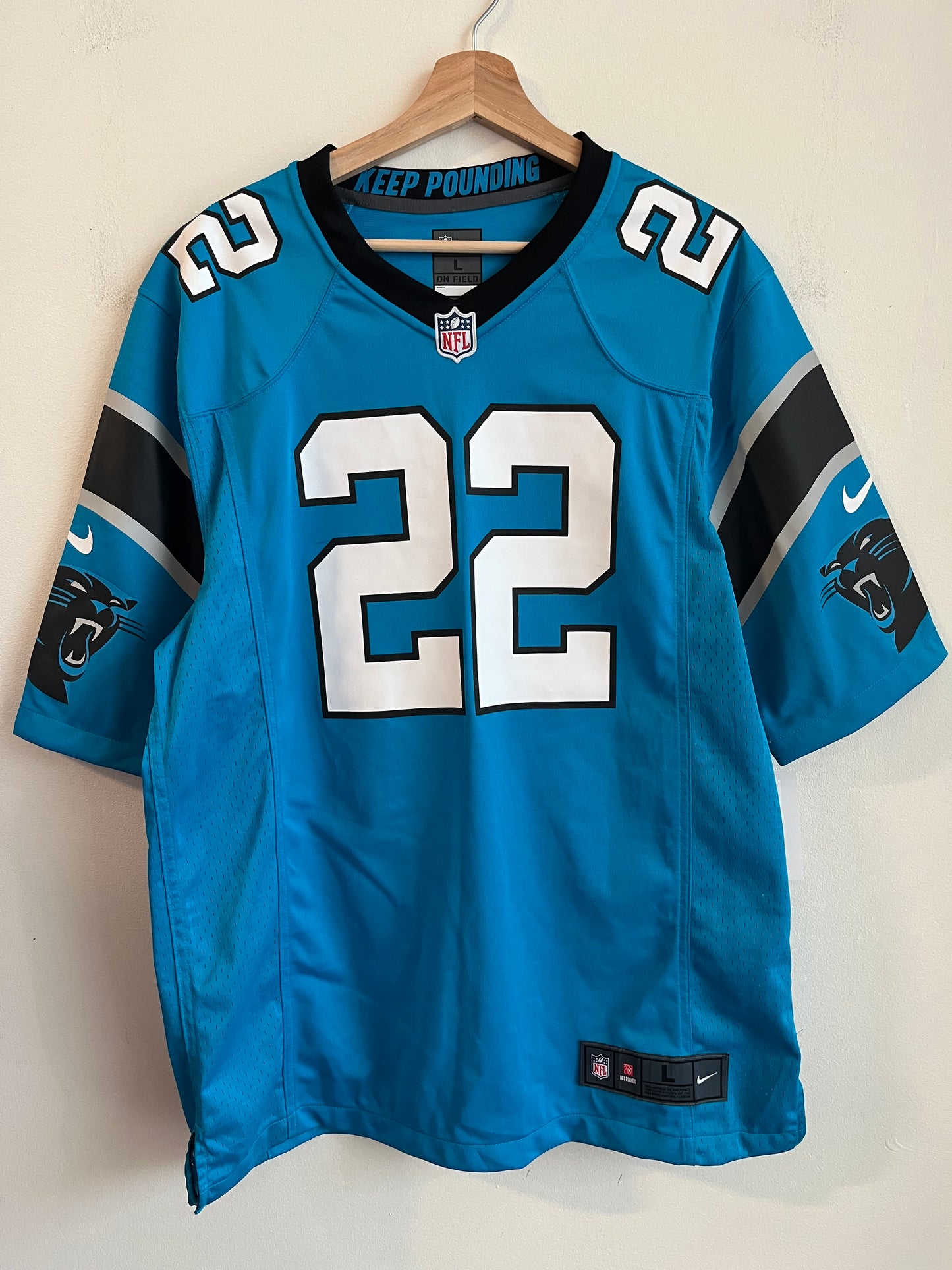 2022 Carolina Panthers Christian McCaffery Blue Jersey (L)