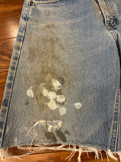 00s Carhartt Distressed Stained Jean Shorts (30)