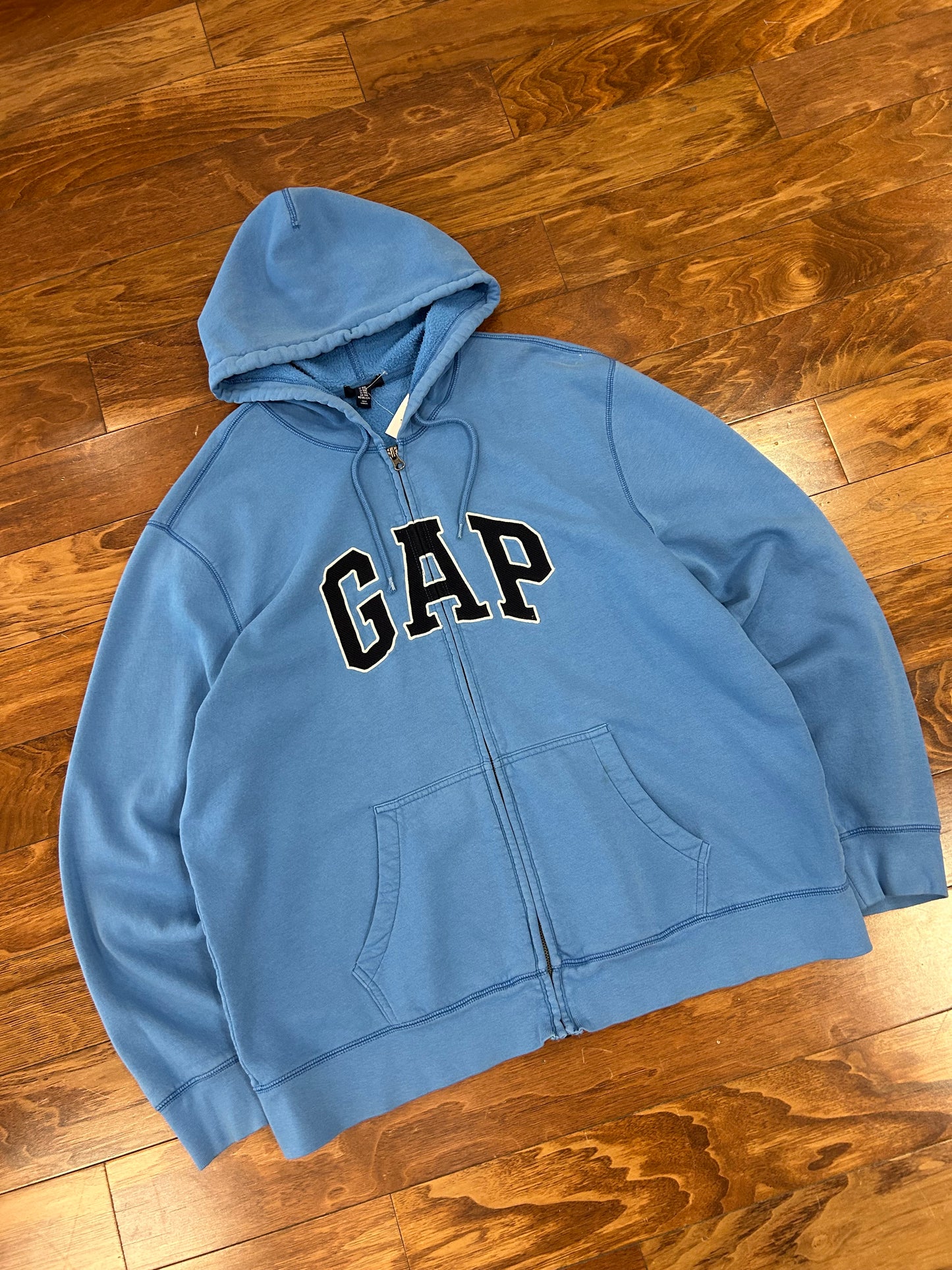 00s Gap Baby Blue Zip Up Hoodie (XL)