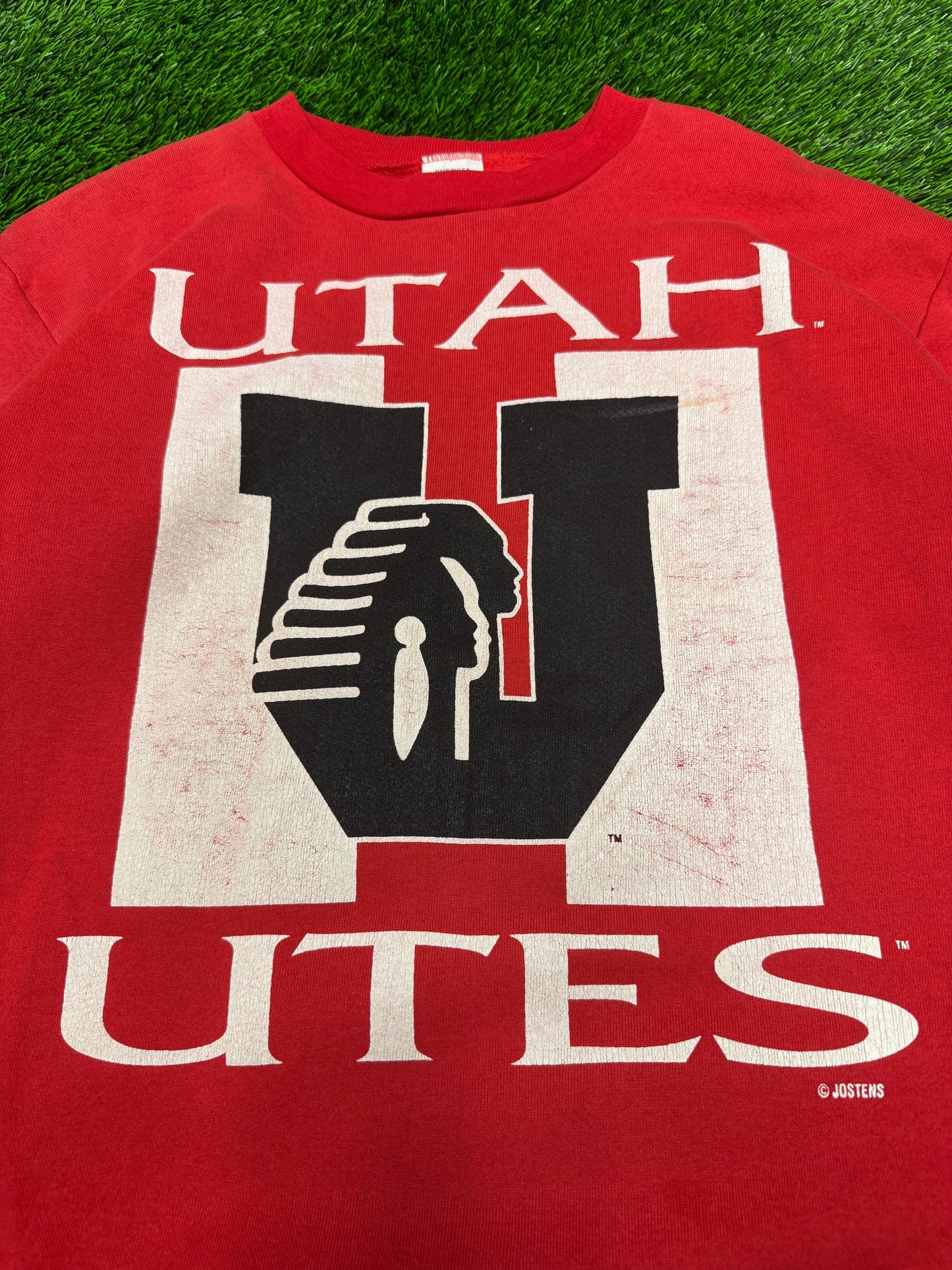 90s University Of Utah Utes Big Spell Out Vintage Crewneck (L)