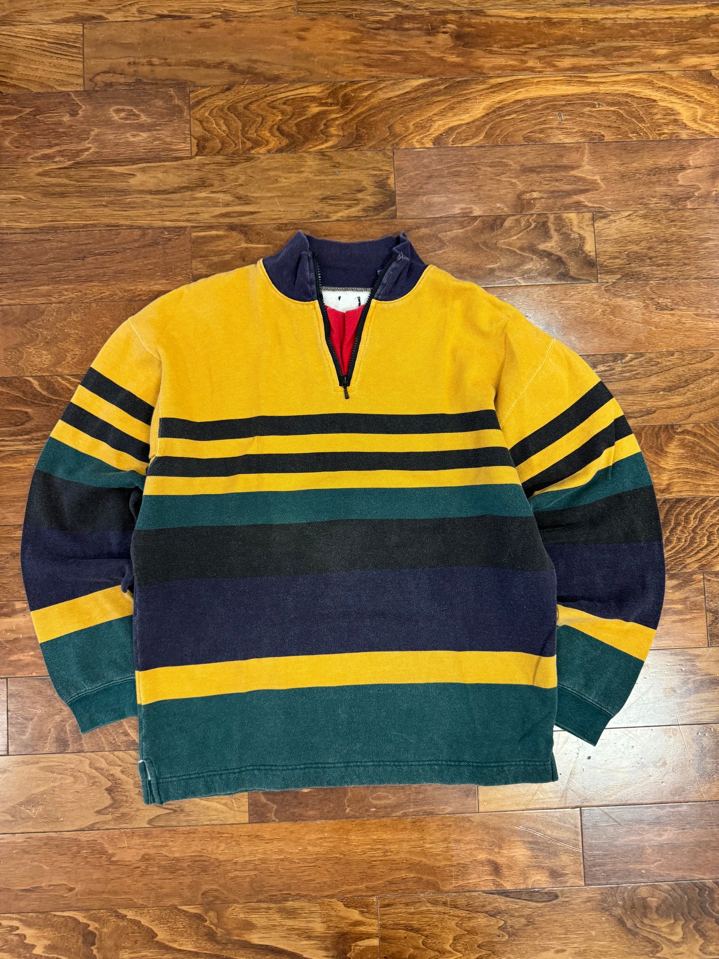 00s Multi Color Quarter Zip Sweater (L)