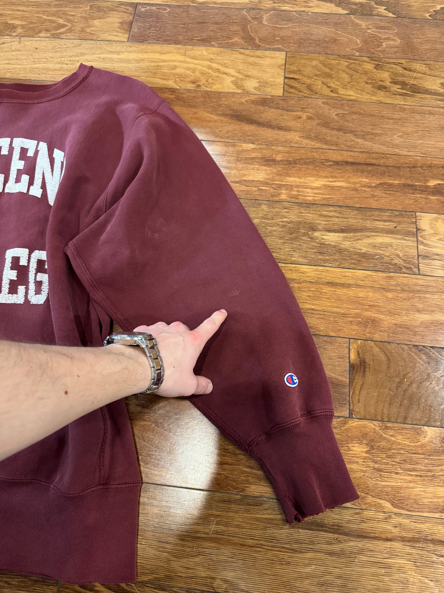 90s Queens College Champion Reverse Weave Crewneck (XL)