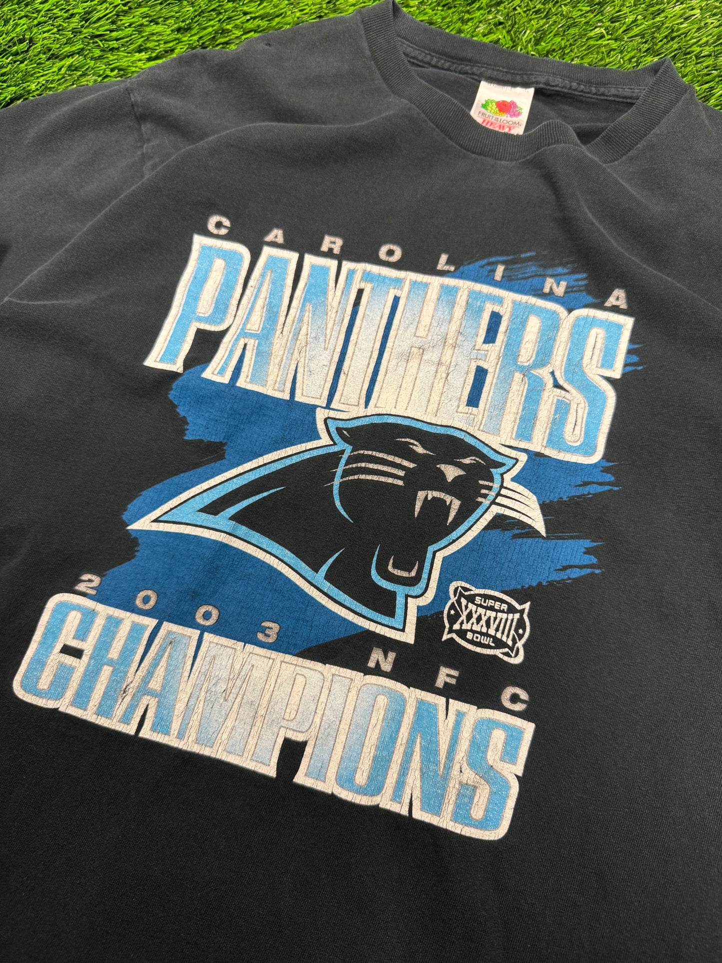 2003 Carolina Panthers NFC Champions Graphic Vintage Tee (L)