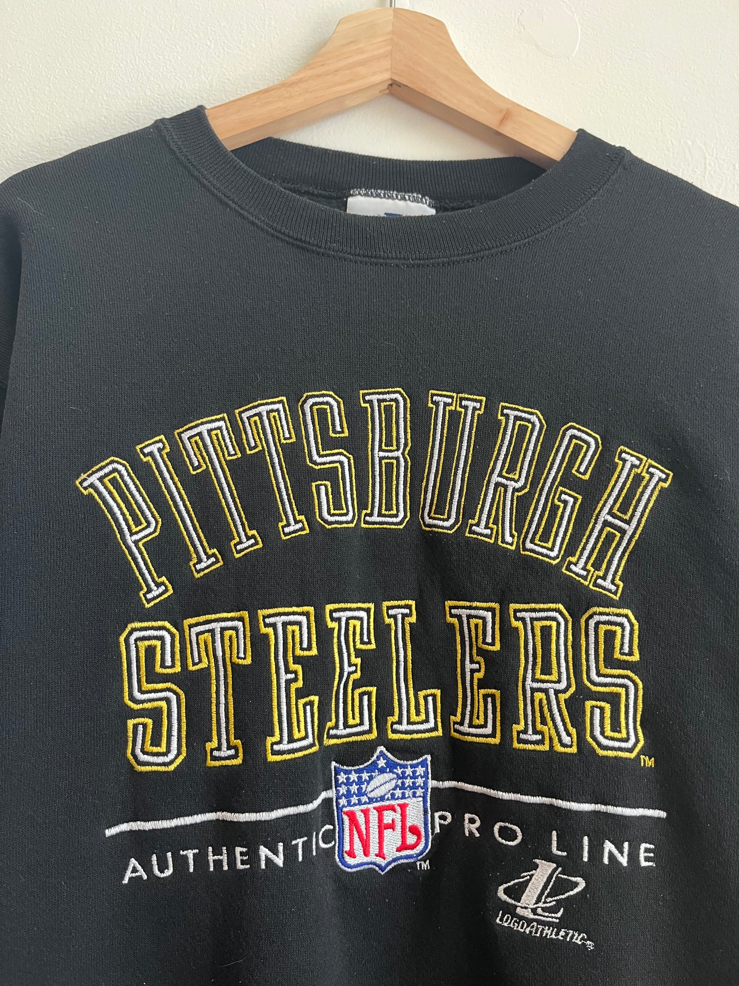 90s Pittsburgh Steelers Logo Athletic Embroidered Crewneck (M)