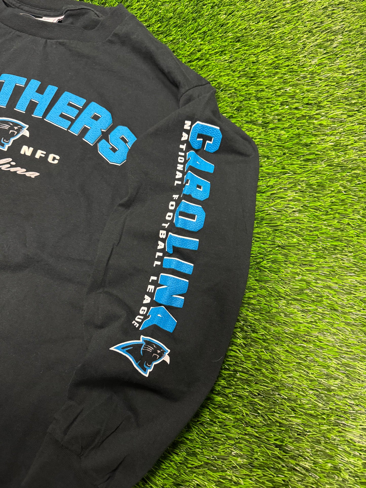 2003 Carolina Panthers Spell Out Long Sleeve Vintage Shirt (L)