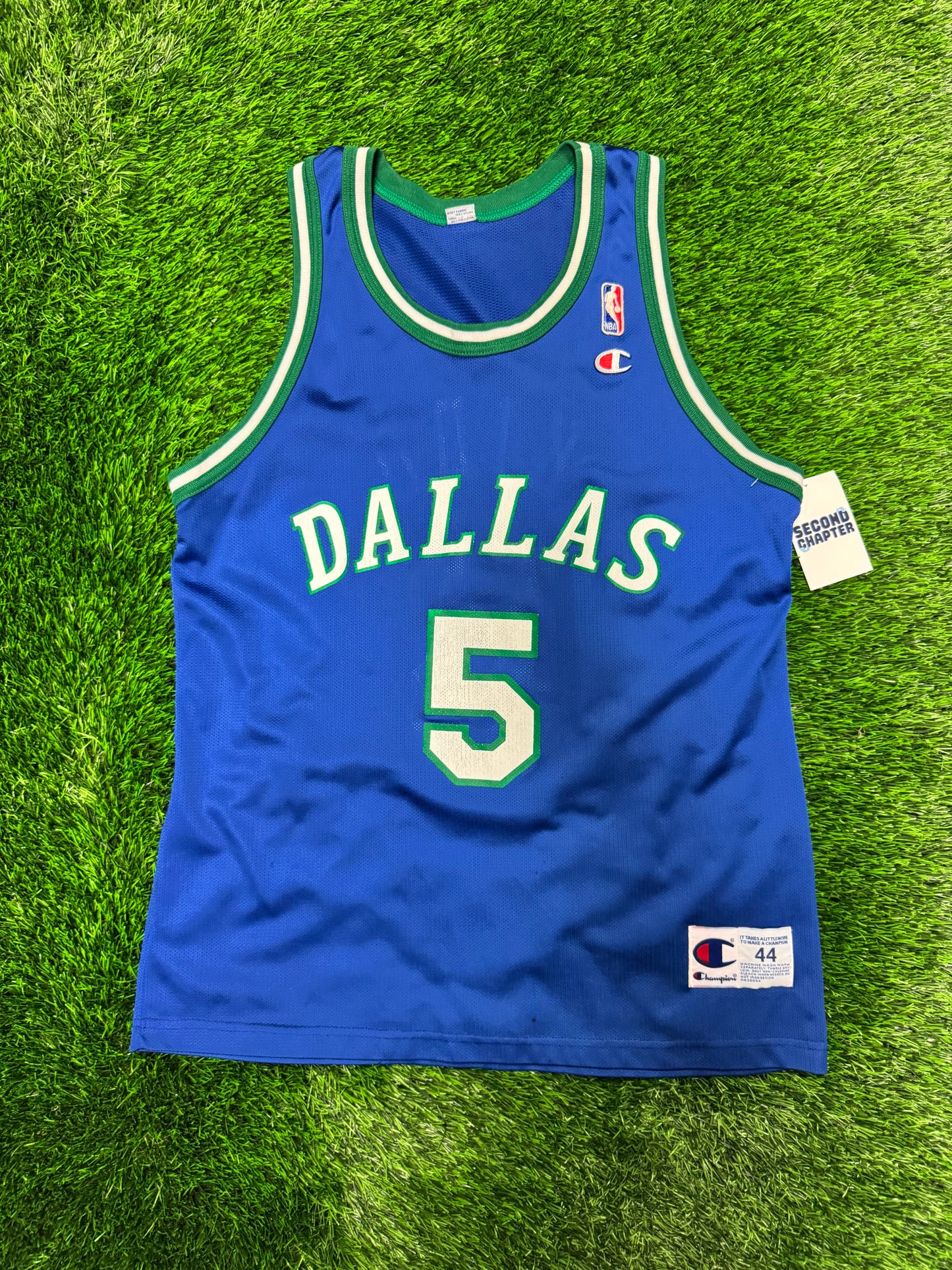 90s Dallas Mavericks Jason Kidd #5 Champion Vintage NBA Jersey (M)