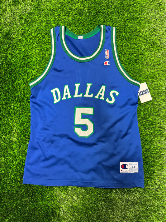 90s Dallas Mavericks Jason Kidd #5 Champion Vintage NBA Jersey (M)