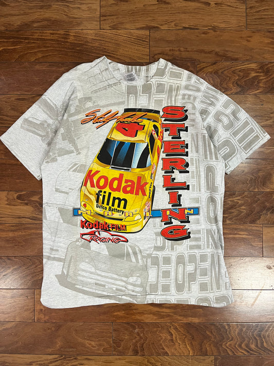 90s Nascar Sterling Marlin Kodak Film AOP Tee (XL)