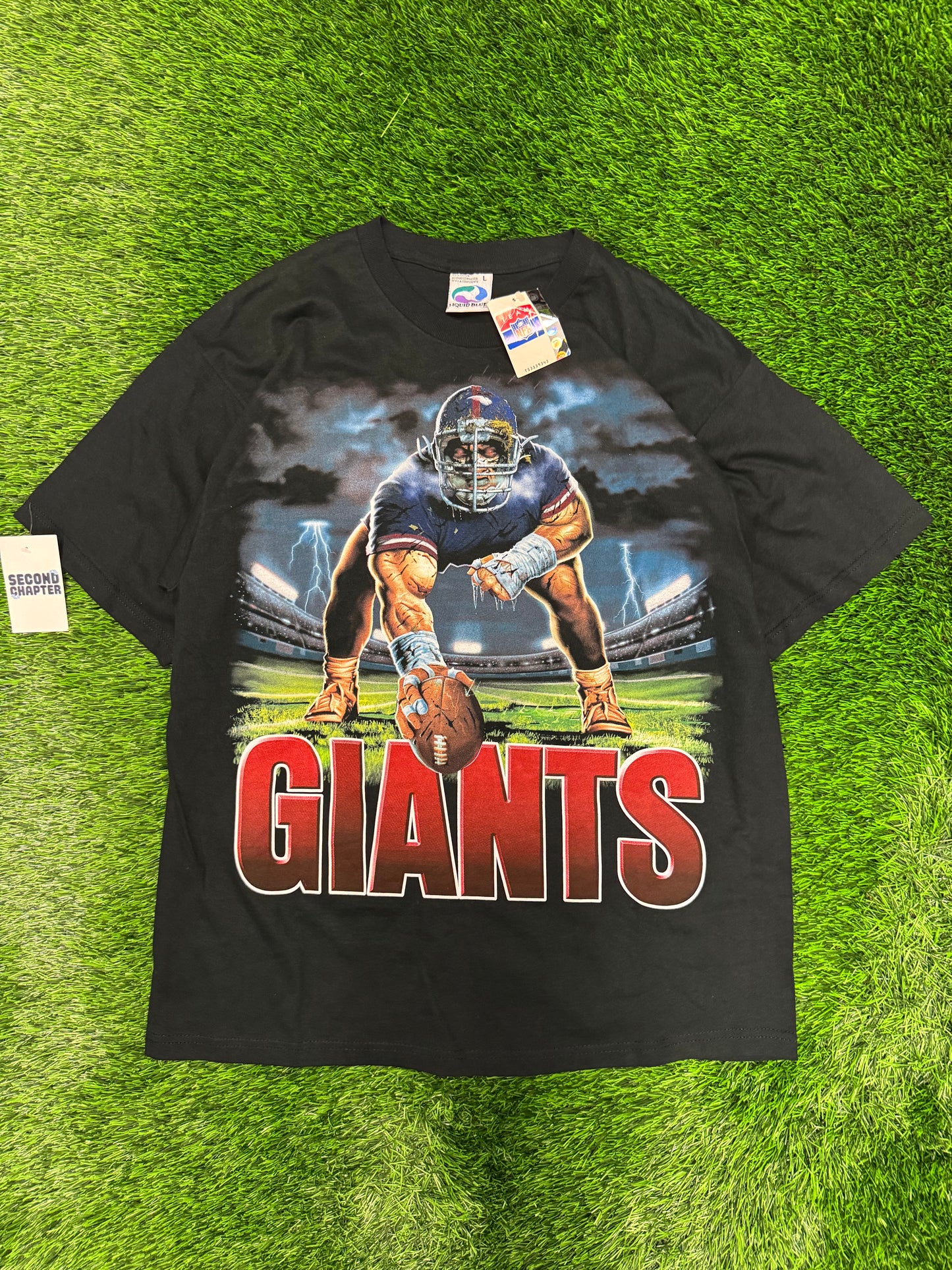 Vintage NY Giants Liquid Blue Center Deadstock Tee (L)