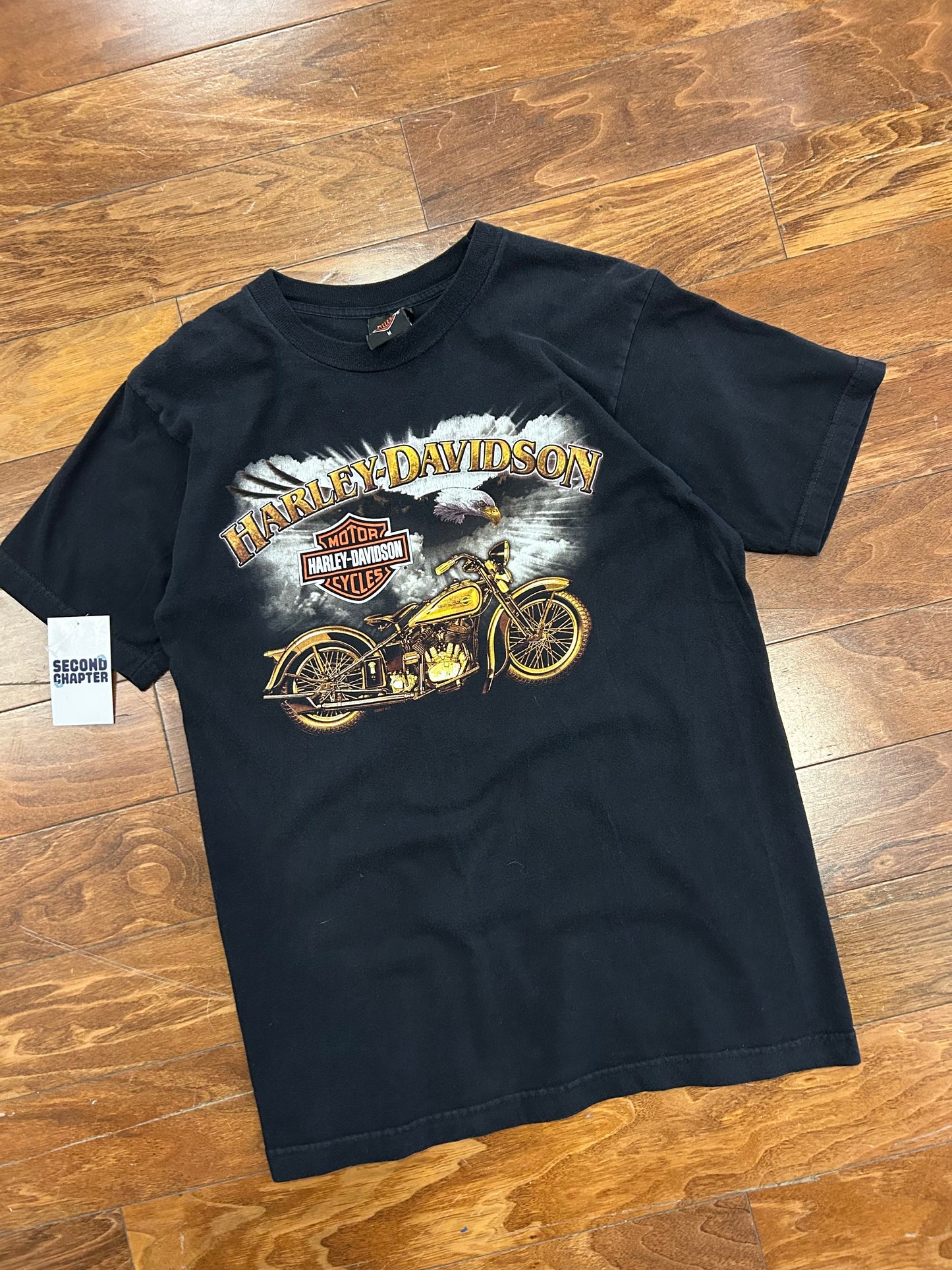 2007 Harley Davidson Gold Bike Vintage Indiana Tee (M)