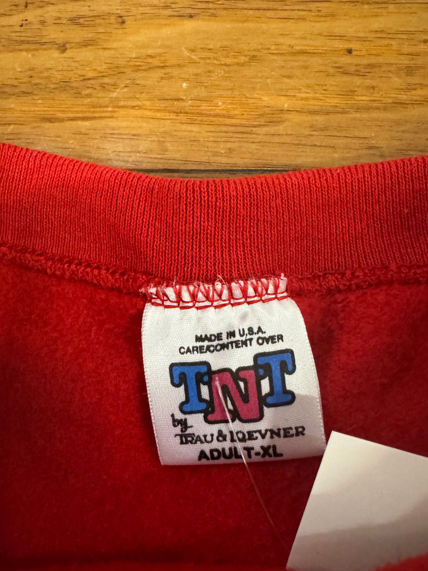 90s Stanford University Cardinal Spell Out Graphic Red Vintage Crewneck (XL)