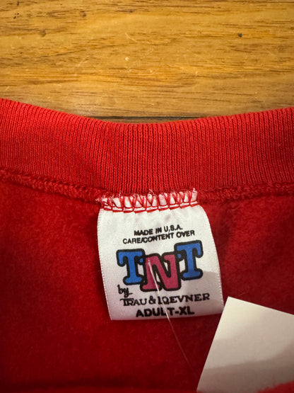 90s Stanford University Cardinal Spell Out Graphic Red Vintage Crewneck (XL)