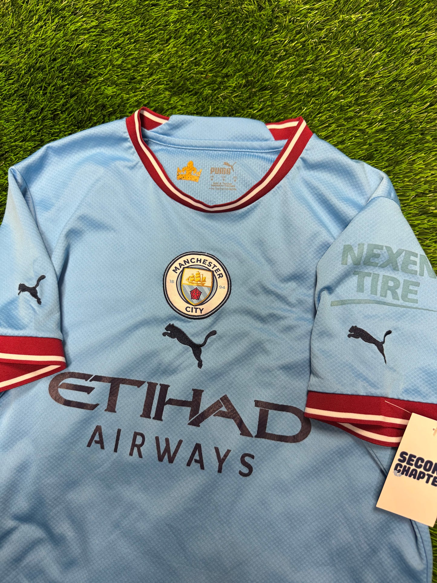 Manchester City Erling Haaland #9 Puma Soccer Jersey 2022-23 Kit (M)