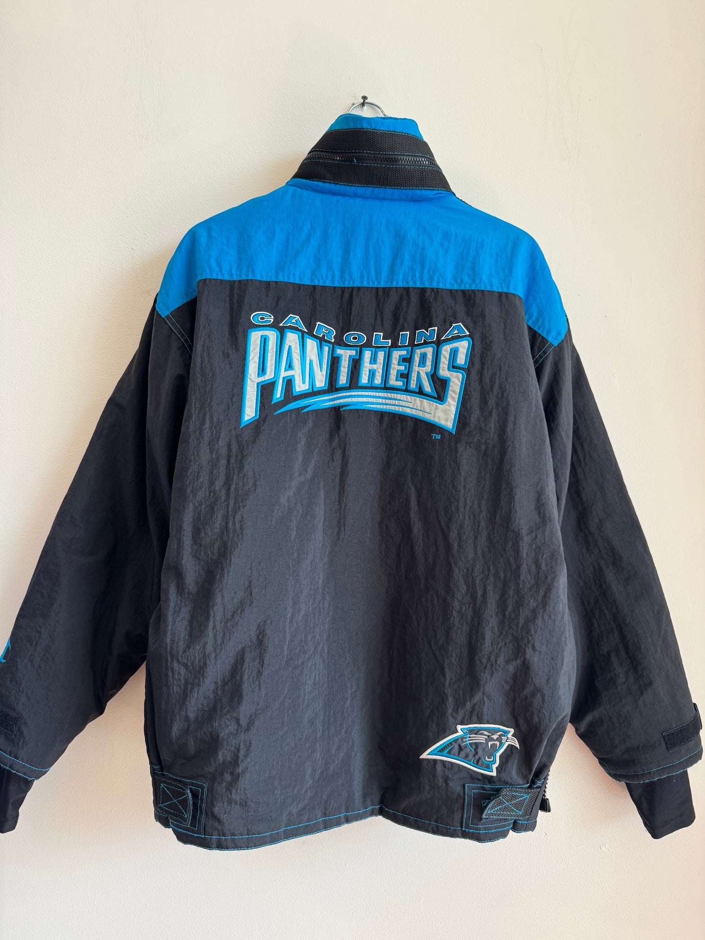 90s Carolina Panthers Chore Embroidered Puffer Jacket (M)